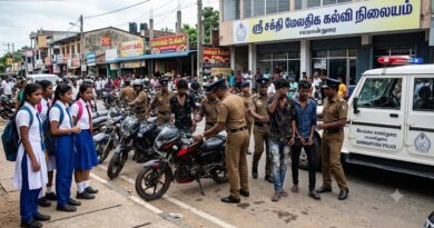 டியூஷன் சென்ற மாணவிகளுக்கு முன்னால் சீன் போட்ட 8 காவாலிகள் பொலிசாரால் துரத்திப் பிடிக்கப்பட்டனர்!- தமிழர் பகுதியில் நடந்த சம்பவம்!